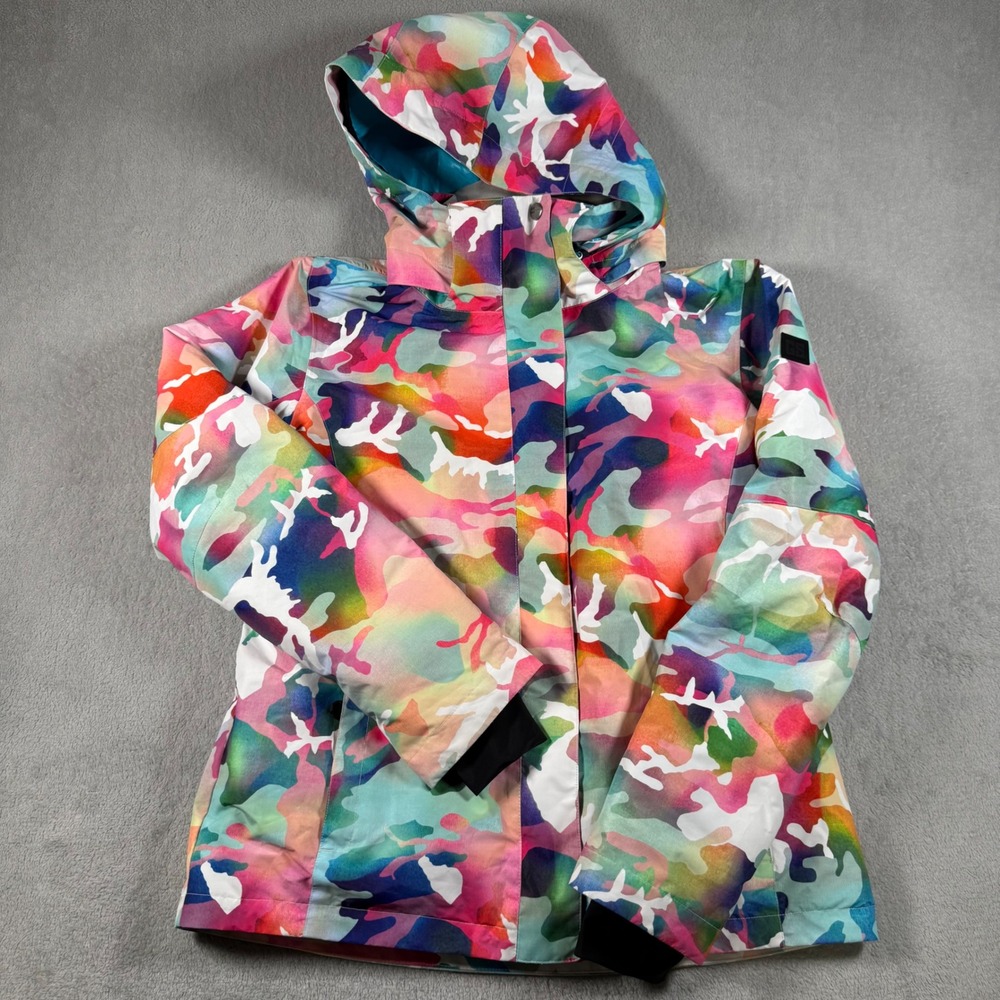GSou Snow Women's XL Vibrant Camo Insulated Hooded Ski / Snowboard Jacket